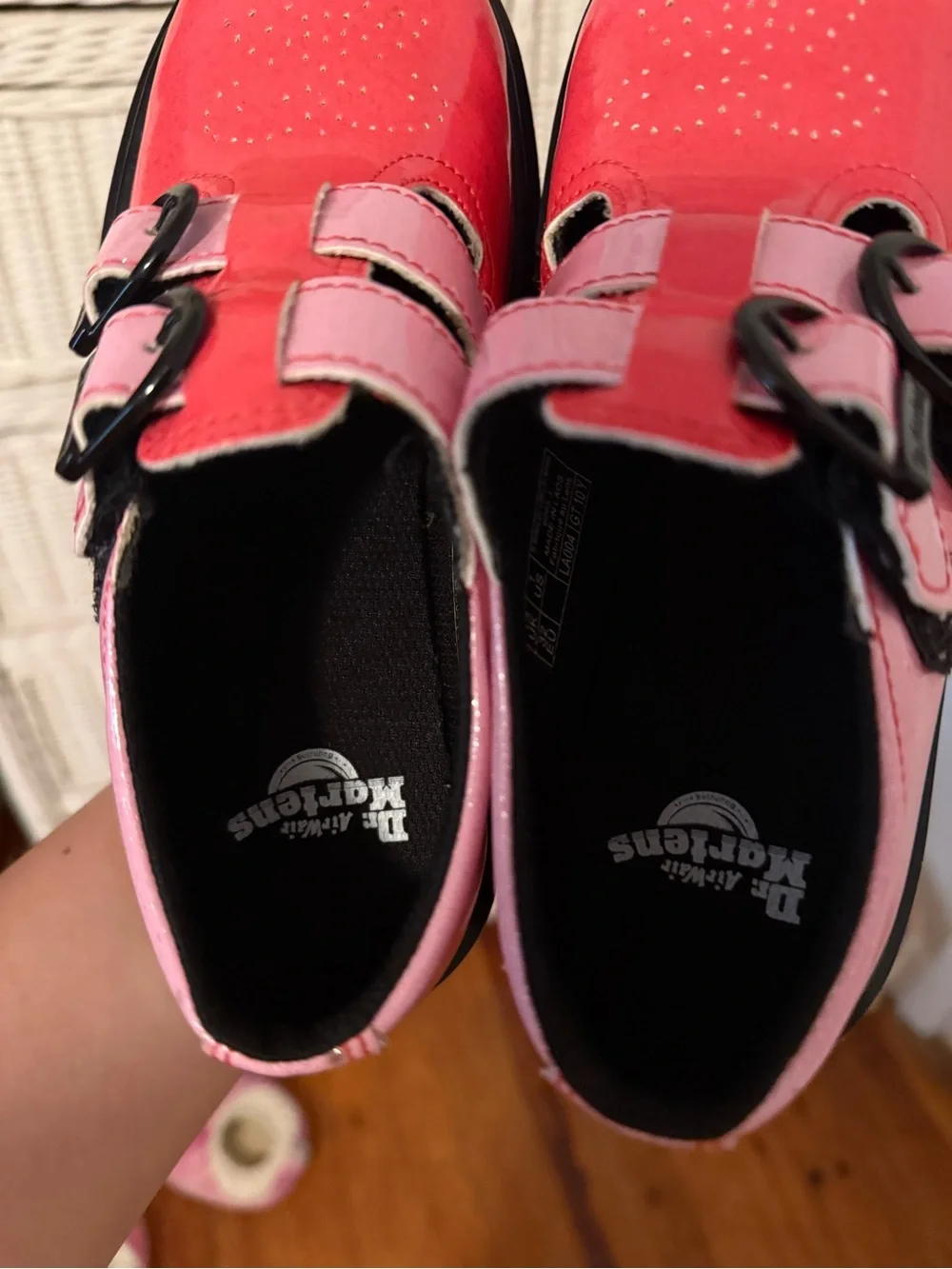 Dr. Martens Kids Pink Patent Double-Strap Mary Janes